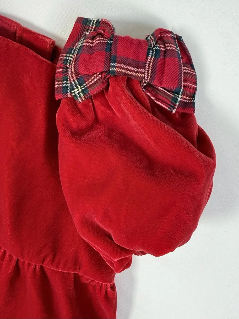 NWOT GYMBOREE Toddler Girl Red Velour Plaid Royal Christmas Holiday Dress 12-18M